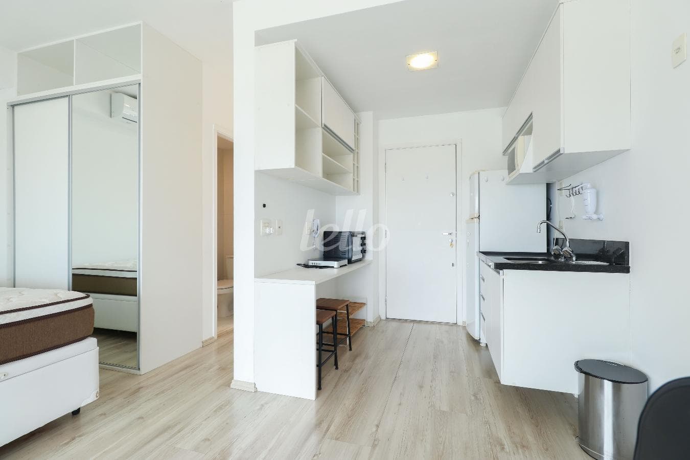 SALA de Apartamento Studio com 38 m² em Brooklin Paulista - São Paulo