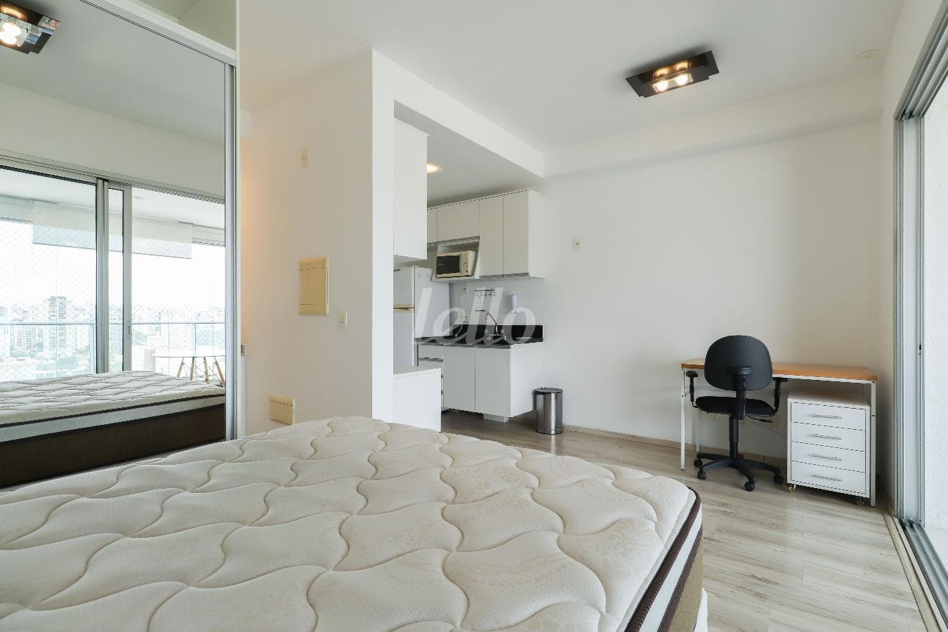 SALA de Apartamento Studio com 38 m² em Brooklin Paulista - São Paulo