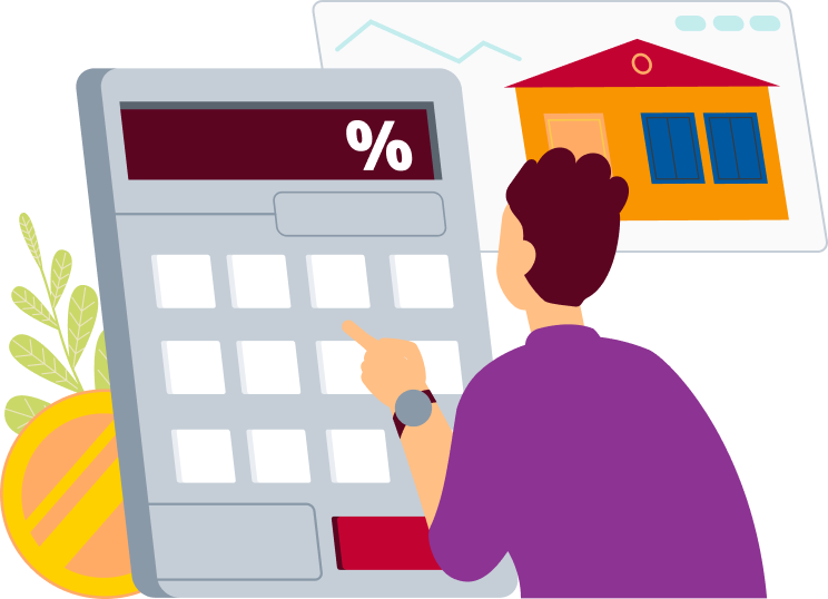 Proprietário usando a calculadora de aluguel